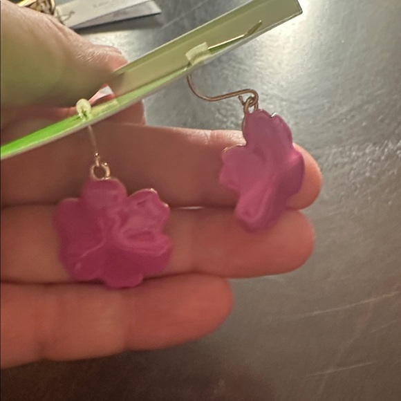 Kate Spade Flutter Floral Gold and Pink Bracelet and Earrings set. - Picture 9 of 10